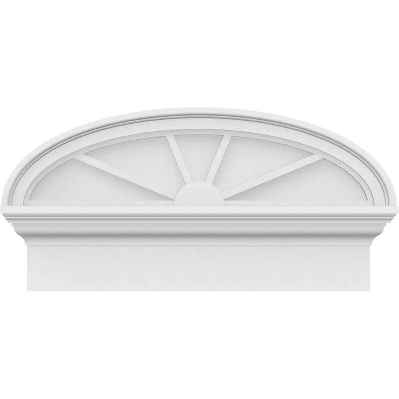 Fronton elliptique à 4 rayons de qualité architecturale en PVC, H 12 7/8 po x l 24 po x P 2 3/4 po