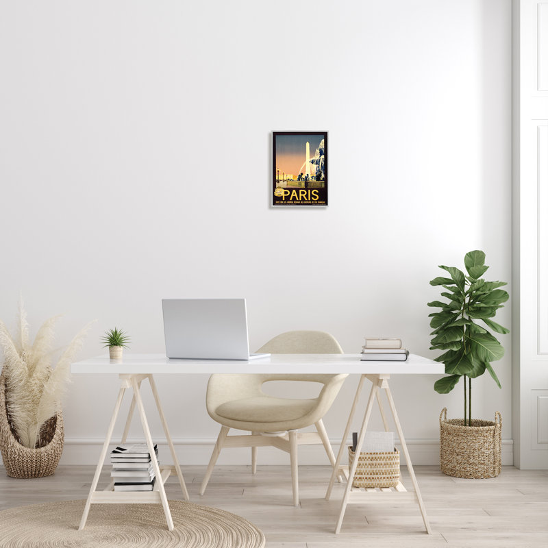 « paris fontaine », affiche rétro, Estampe numérique Farmhouse, L 11 po x H 14 po