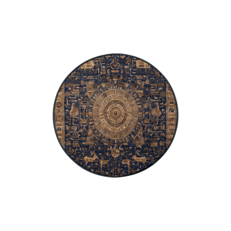 Tapis brun soyeux et moelleux, Rond 6 pi