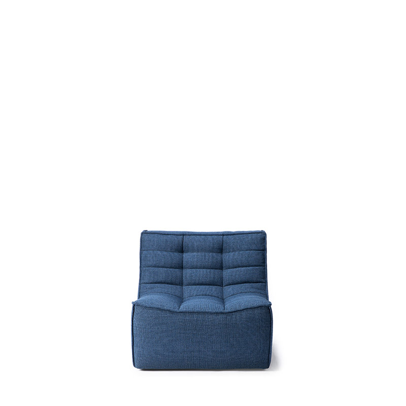 Armless Chair, Blue Polyester Blend