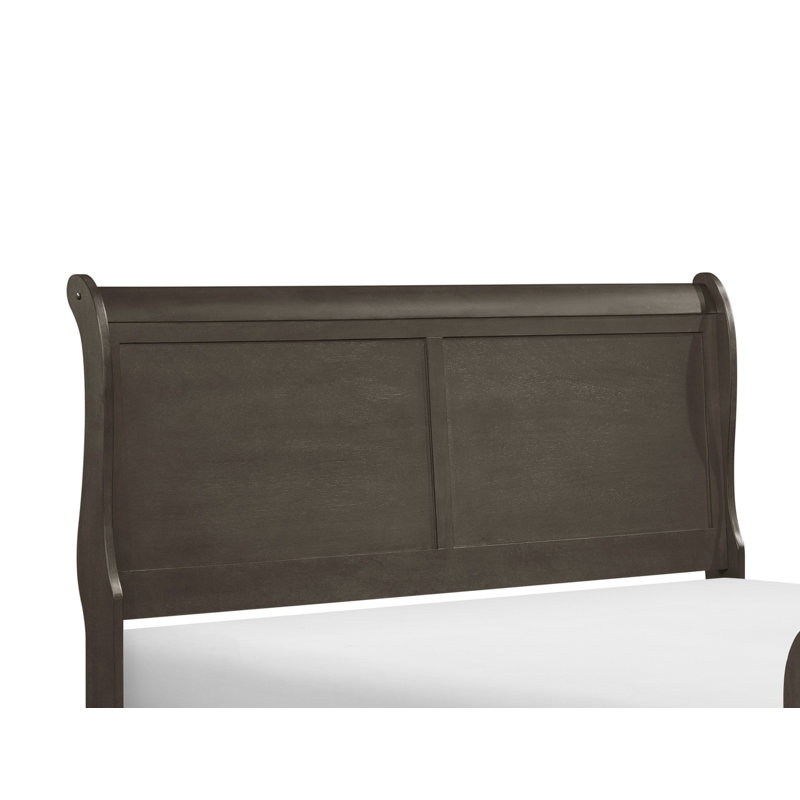 Lit-bateau classique de style Louis Philipe, Gris, Grand lit