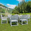 Ensemble de 2 chaises de patio avec accoudoirs, matériau de haute résistance aux intempéries, texture grain de bois imitation blanc pur-1849689882