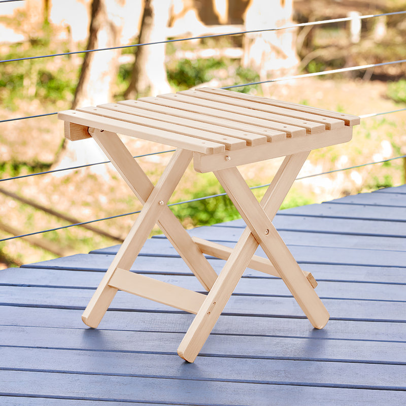  Grandview Assembled Folding Square Outdoor Side Table, Natural