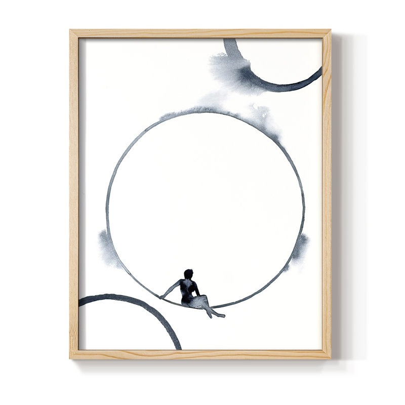 «Woman in the Moon II», reproduction encadrée - bois massif, H 11 po x l 9 po