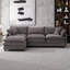 Canapé modulaire en L en chenille de 105 po à 3 places avec repose-pieds beige-828435517
