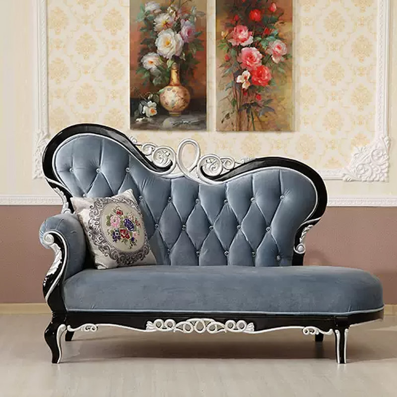 Chaise européenne classique, Mélange de polyester gris foncé, Noir