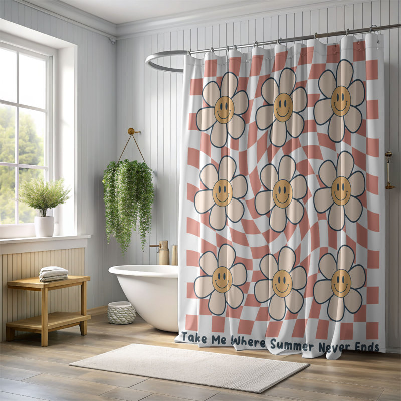 Trahern Floral Shower Curtain, 74"H x 71"W