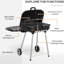 Barbecue au charbon 21 "avec roulettes et tablette inférieure - Grilles d'aération réglables pour barbecue pour barbecue