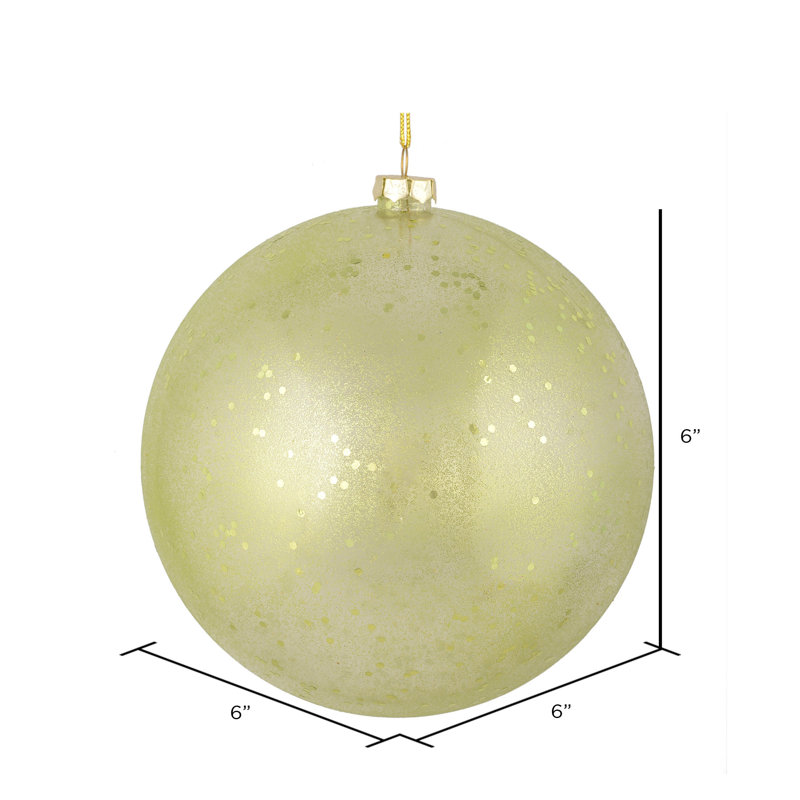 Boule scintillante transparente, Céladon, H 6 po x l 6 po x P 6 po