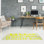 Tapis jaune barhood de à tissage plat rand cite city