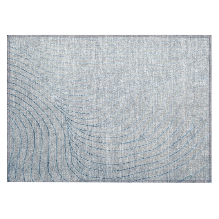 Machine Washable Indoor/Outdoor Xhevrie Sky Rug