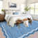 Bordered Design Machine Washable Rug with Rubber Backing for Living Room Modern Non-Slip Dining Room Rug Easy-Cleaning Floor Carpet for Bedroom