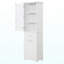 Grande armoire de rangement pour salle de bain, armoire de rangement autoportante avec deux tiroirs de tailles différentes et tablette réglable, panneau de fibres à densité moyenne avec finition peinte, blanc-1398252704