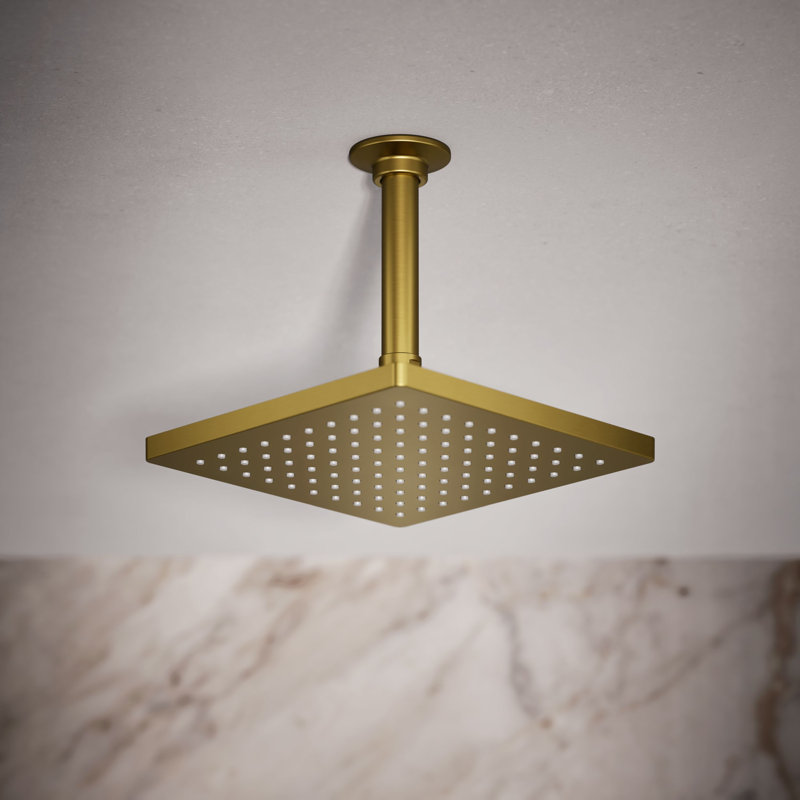 Honesty 8" Single-Function Wall or Ceiling-Mount Square Rainhead, Square Rain Showerhead 2.5 GPM
