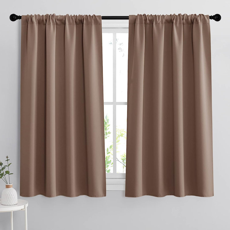 Boria Blackout Curtain Pair, 42" W x 36" L, Mocha