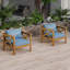 Fauteuil club d'extérieur en bois d'acacia avec coussins, ensemble de conversation, convient aux rassemblements extérieurs-915589653