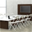 Ensemble de 4 chaises pliantes en acier inoxydable blanc - capacité de 800 lb robuste, empilable et imperméable
