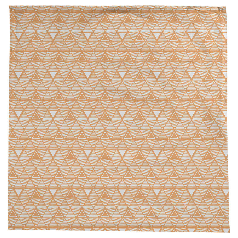 Classic Hand Drawn Triangles Tablecloth, Orange/White