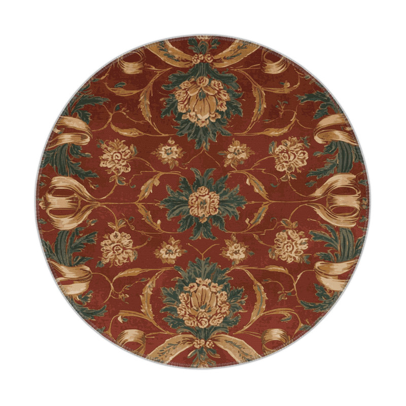 Tapis d'intérieur et d'extérieur brun français, Rond 5 pi