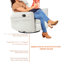 Chaise berçante pivotante 360 ° pour une atmosphère détendue - Fauteuil inclinable gris, stabilité de fabrication-326692968