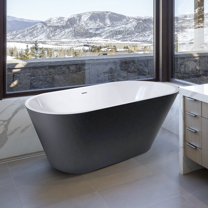 67'' x 29.5'' Freestanding Soaking Acrylic Bathtub