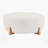 Naya Modern Boucle Upholstered Round Ottoman With Solid Rubberwood Legs