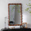 Miroir Mid-Century moderne, miroir de chambre haute définition mural non-déformable, miroir de salon, brun