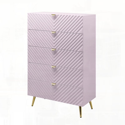 Tiroir d'armoire de rangement de chambre à coucher à finition ultrabrillante