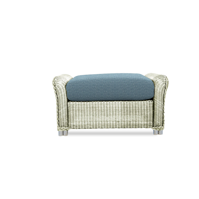Reflections Outdoor Ottoman, Ivory, Friendly Flax