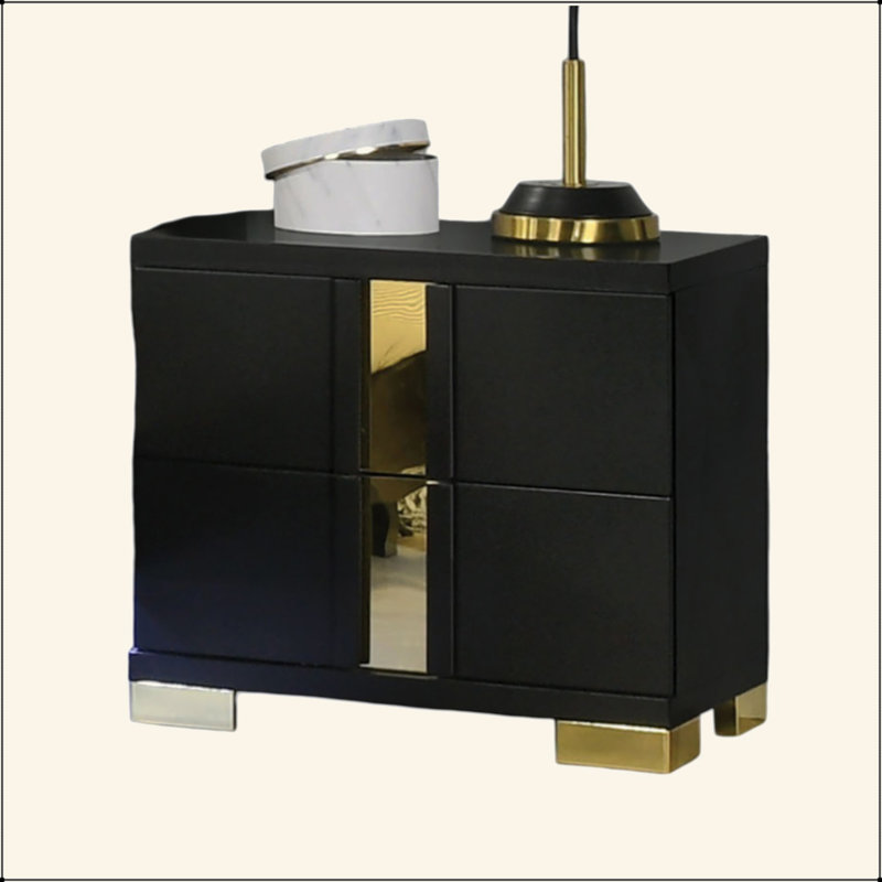 Garniture de table de chevet 1Pc, Noir