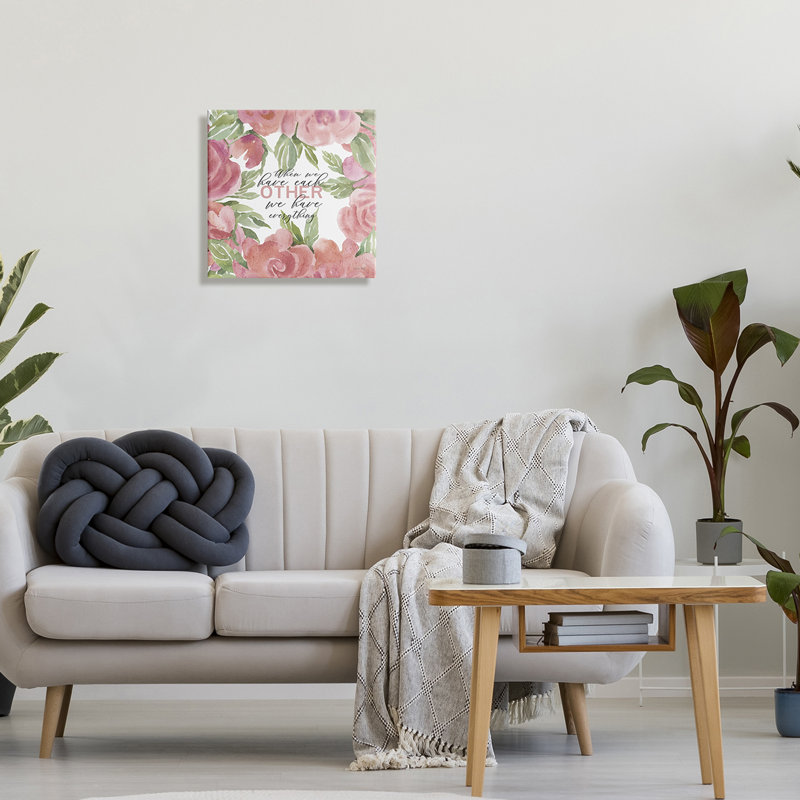 Quand nous avons les uns les autres, art floral sur toile tendue avec panneau romantique par Cindy Jacobs, Toile tendue