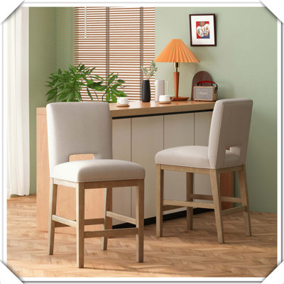 Set Of  2 Fabric Counter Stools Set Practical Versatile Durable Stylish Functional Compact
