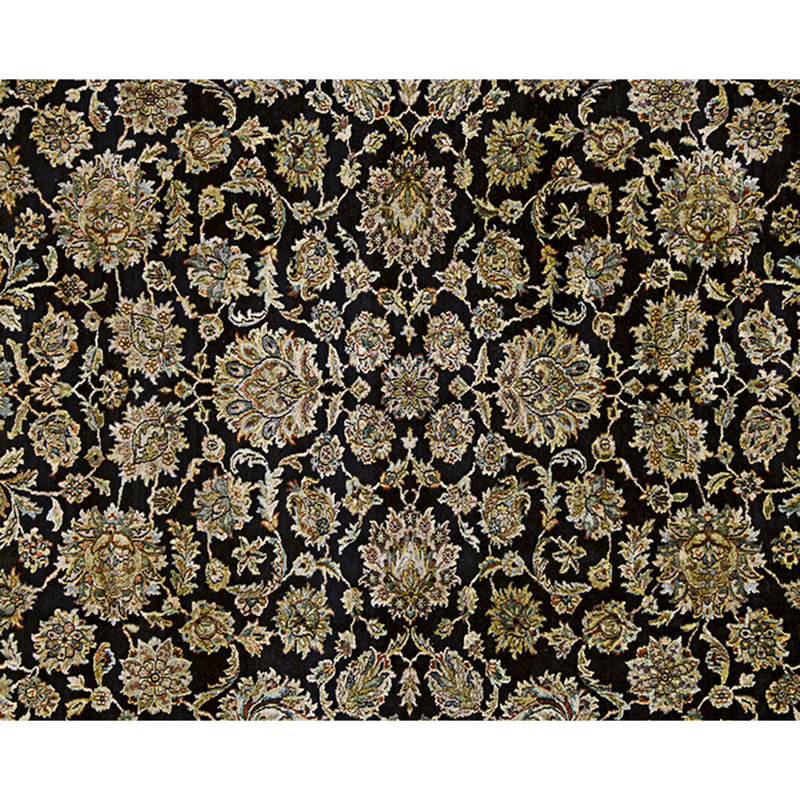 High-Quality Hand-Knotted Black And Gold Area Rug