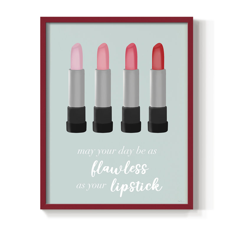 Flawless Lipstick Framed Print - Solid Wood, Red, 30" H x 24" W
