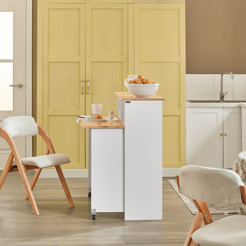 Janley Wood Kitchen Island, White