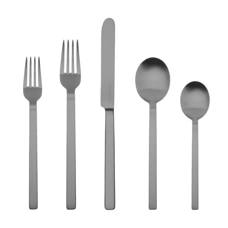MEPRA Stile By Pininfarina Stainless Steel Flatware Set - Service for 4, Ice Black Gold