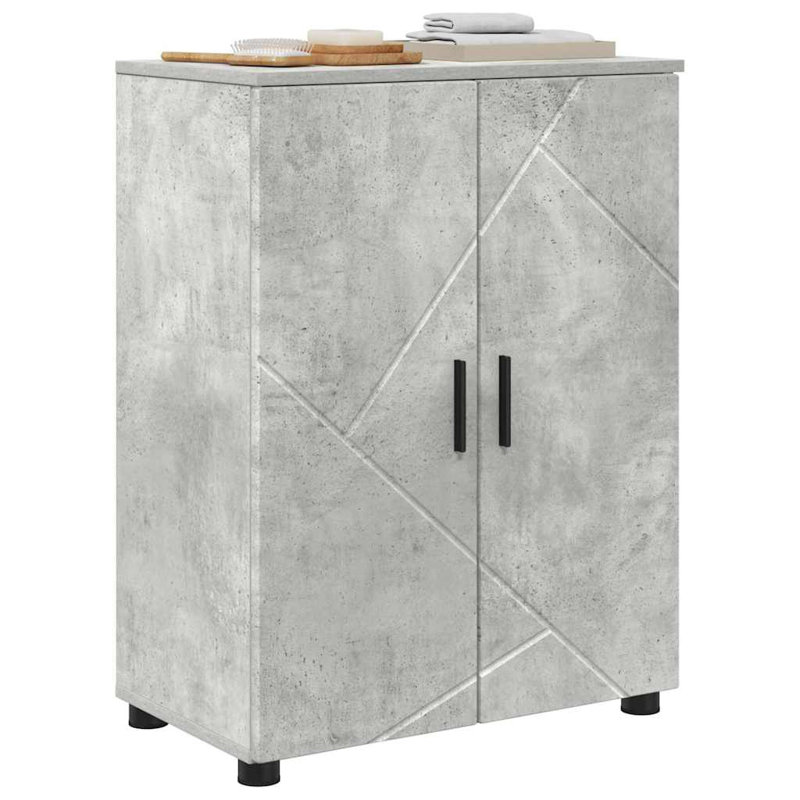 60cm Bathroom Vanity Base Only, Concrete Grey
