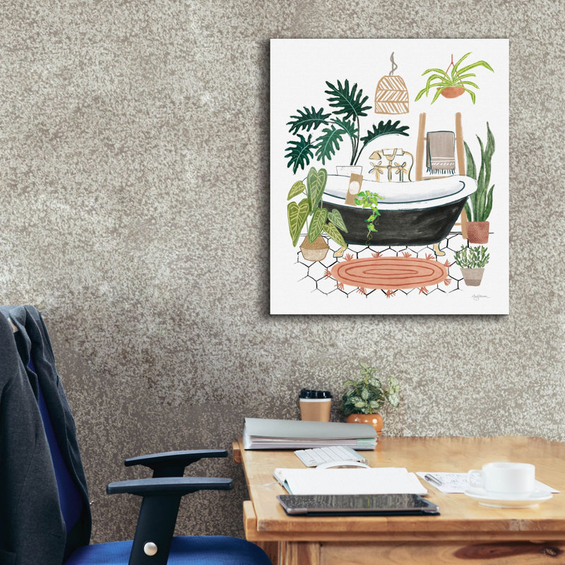 Art mural sur toile Epic Graffiti «Urban Jungle Bathing 2» par Mary Urban, H 30 po x l 26 po x P 1,5 po