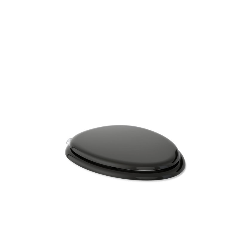 Kathryn Elongated Toilet Seat, Polished Chrome, Black/Black