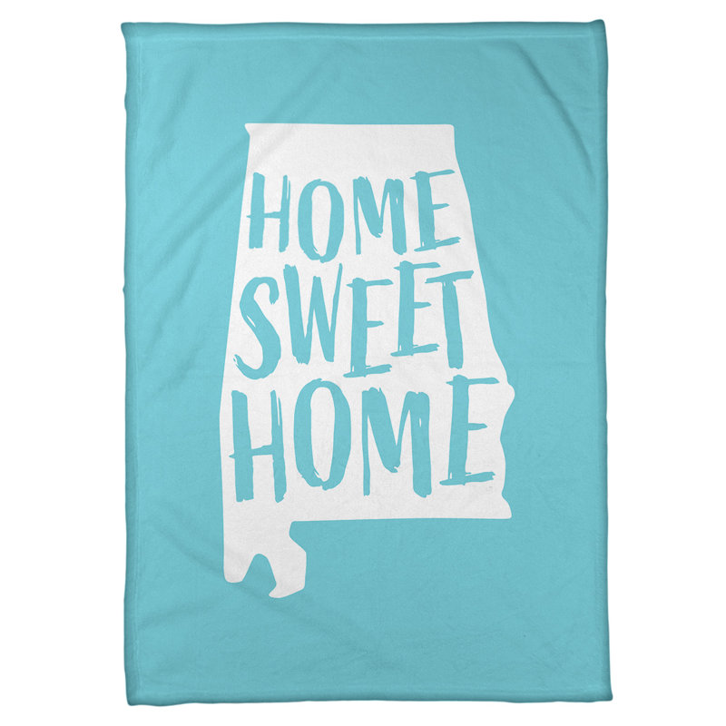 Jeté polaire à la maison alabama, l 52,5 po x L 62,5 po, Bleu sarcelle