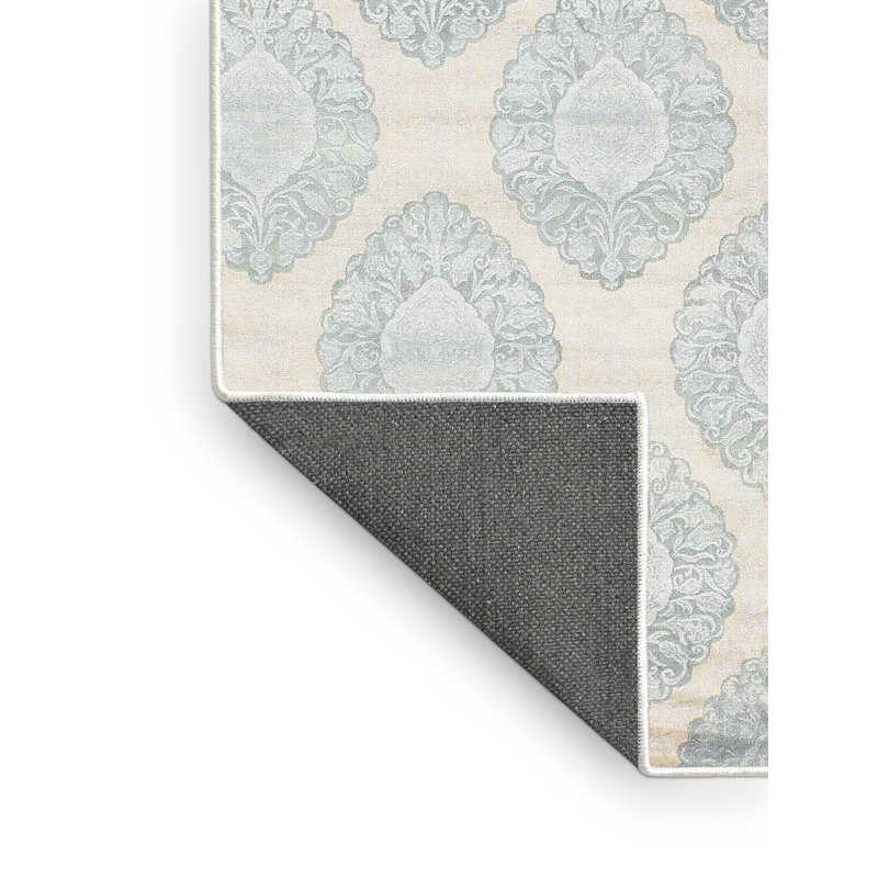 Tapis de zone bleu ciel contemporain, Rectangle 5 pi x 7 pi