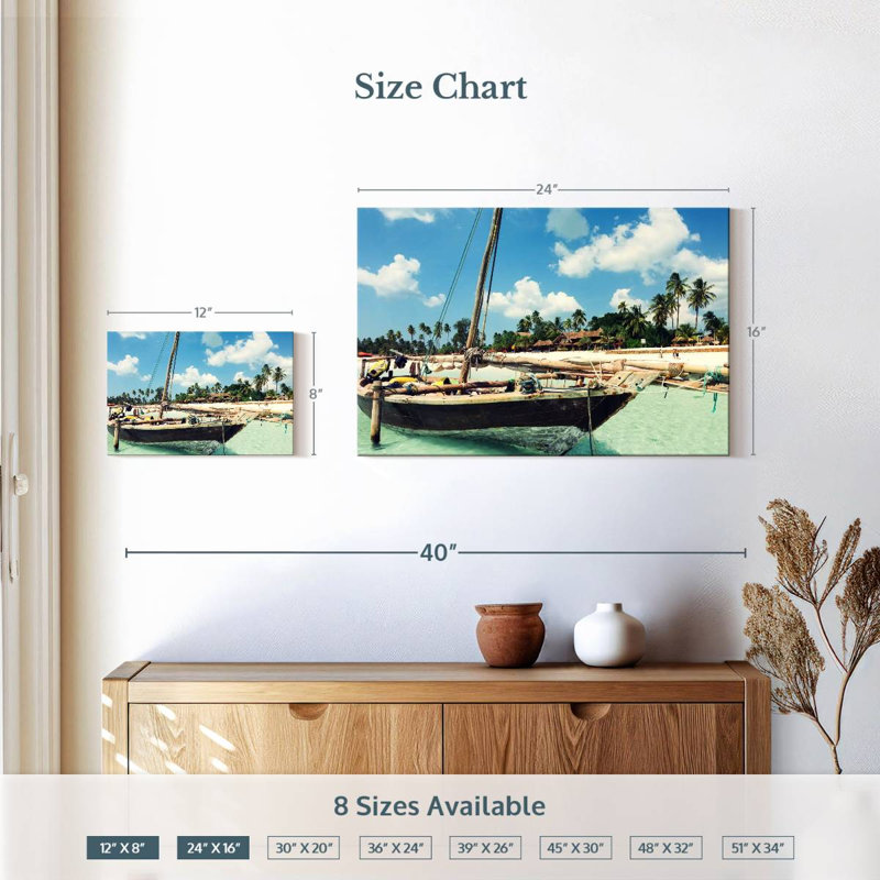 Bateau Mehar Zanzibar Island, H 16 po x l 24 po