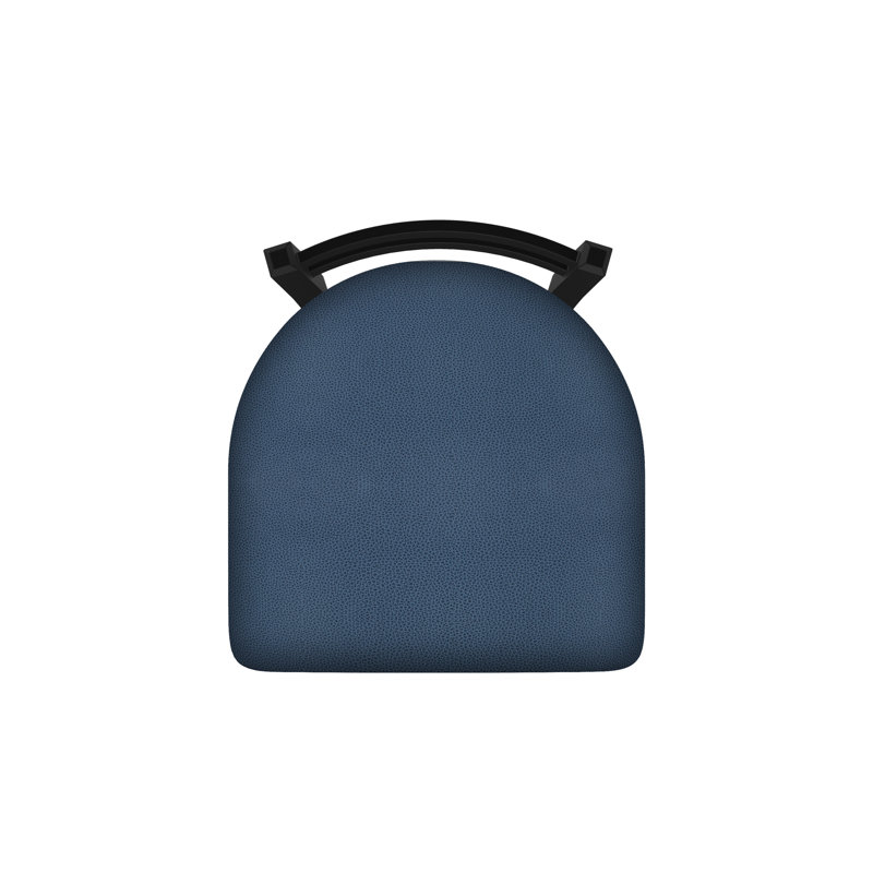 Tabouret de coiffeuse en métal Jackie, Noir froissé, Vinyle - Rein Bay