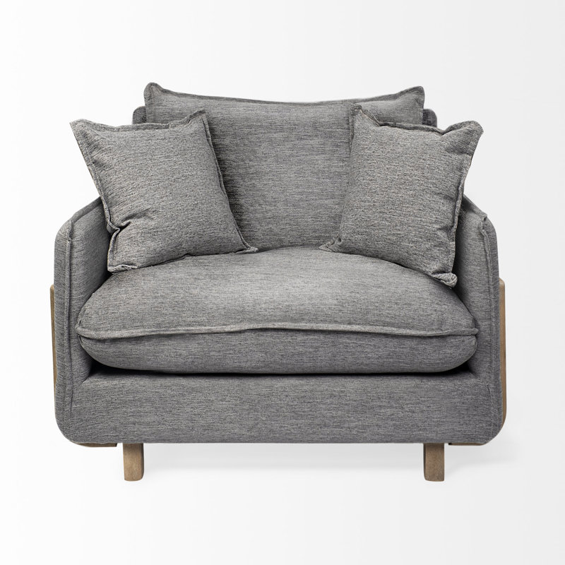 Lanece Fauteuil club en coton de 112,39 cm de largeur Alohna, Castlerock Gray