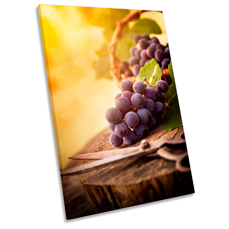 X0312 Harvest Grapes Vineyard Wine - Wrapped Canvas Print, 18cm H x 12cm W x 2cm D