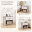 2 tables de chevet avec table d'appoint et tablette de rangement coulissante-1213706615
