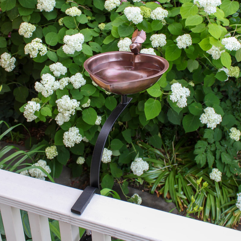 Heart Shaped Birdbath with Rail Mount Bracket