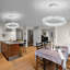 Lustre moderne en cristal à DEL argent-719196912