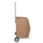 Panier en osier avec roulettes, brun foncé
