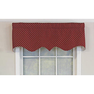 Cotton Blend Checkered Scalloped Window Valance